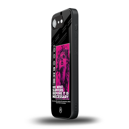 he who suffers back phone cover | glass case for iphone 16e