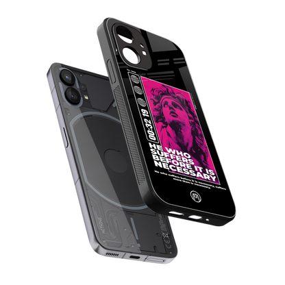 he who suffers back phone cover | glass case for nothing phone 1
