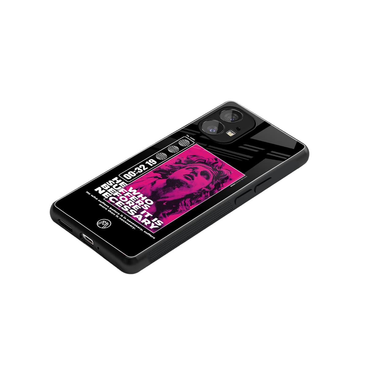 he who suffers back phone cover | glass case for nothing phone 1