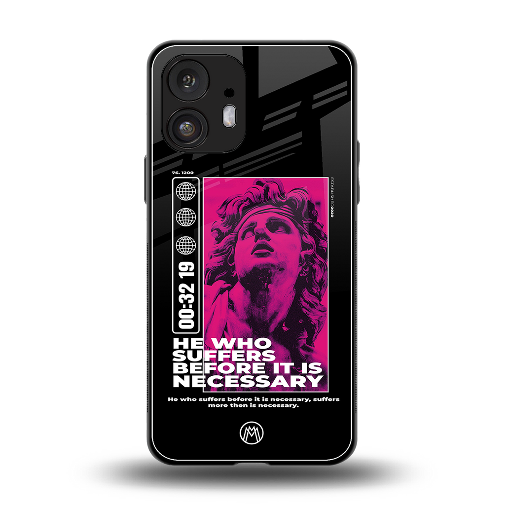 he who suffers back phone cover | glass case for nothing phone 2
