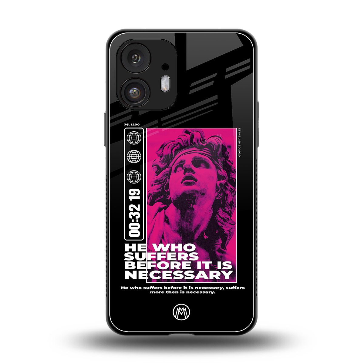 he who suffers back phone cover | glass case for nothing phone 2