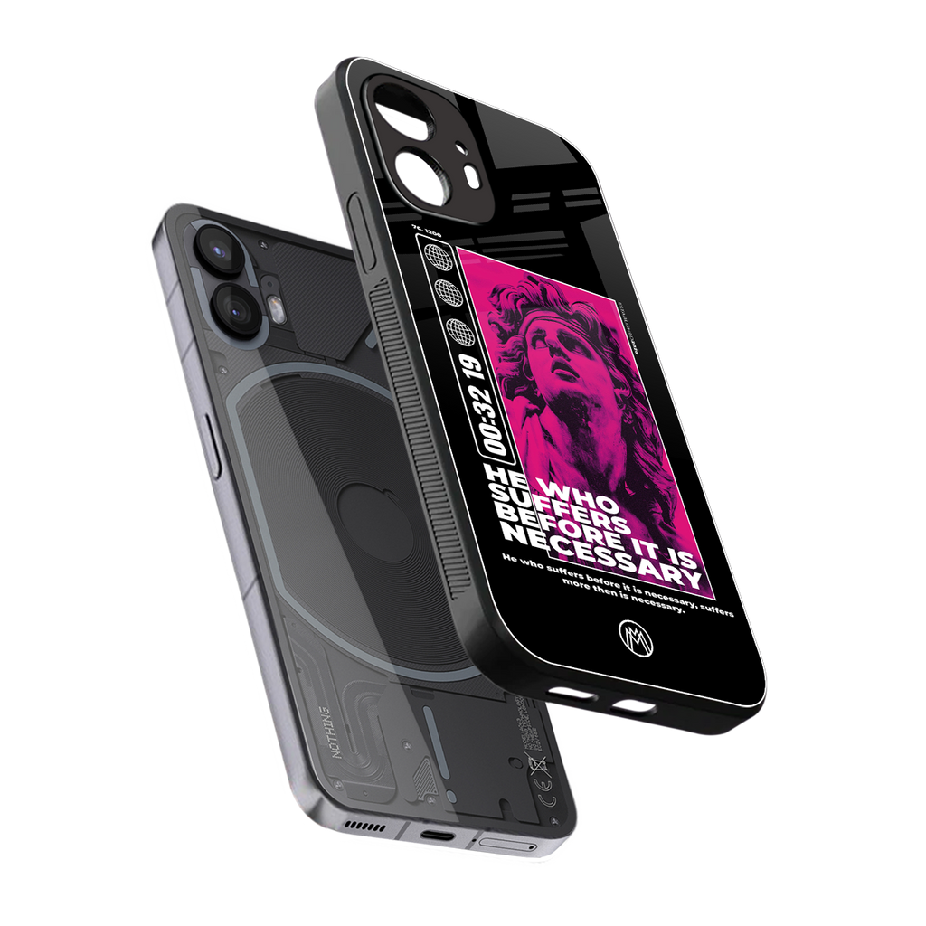 he who suffers back phone cover | glass case for nothing phone 2