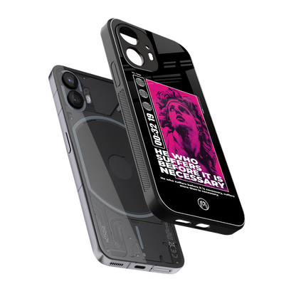 he who suffers back phone cover | glass case for nothing phone 2