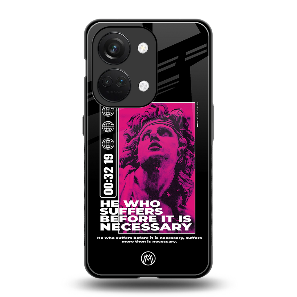 he who suffers back phone cover | glass case for oneplus nord 3