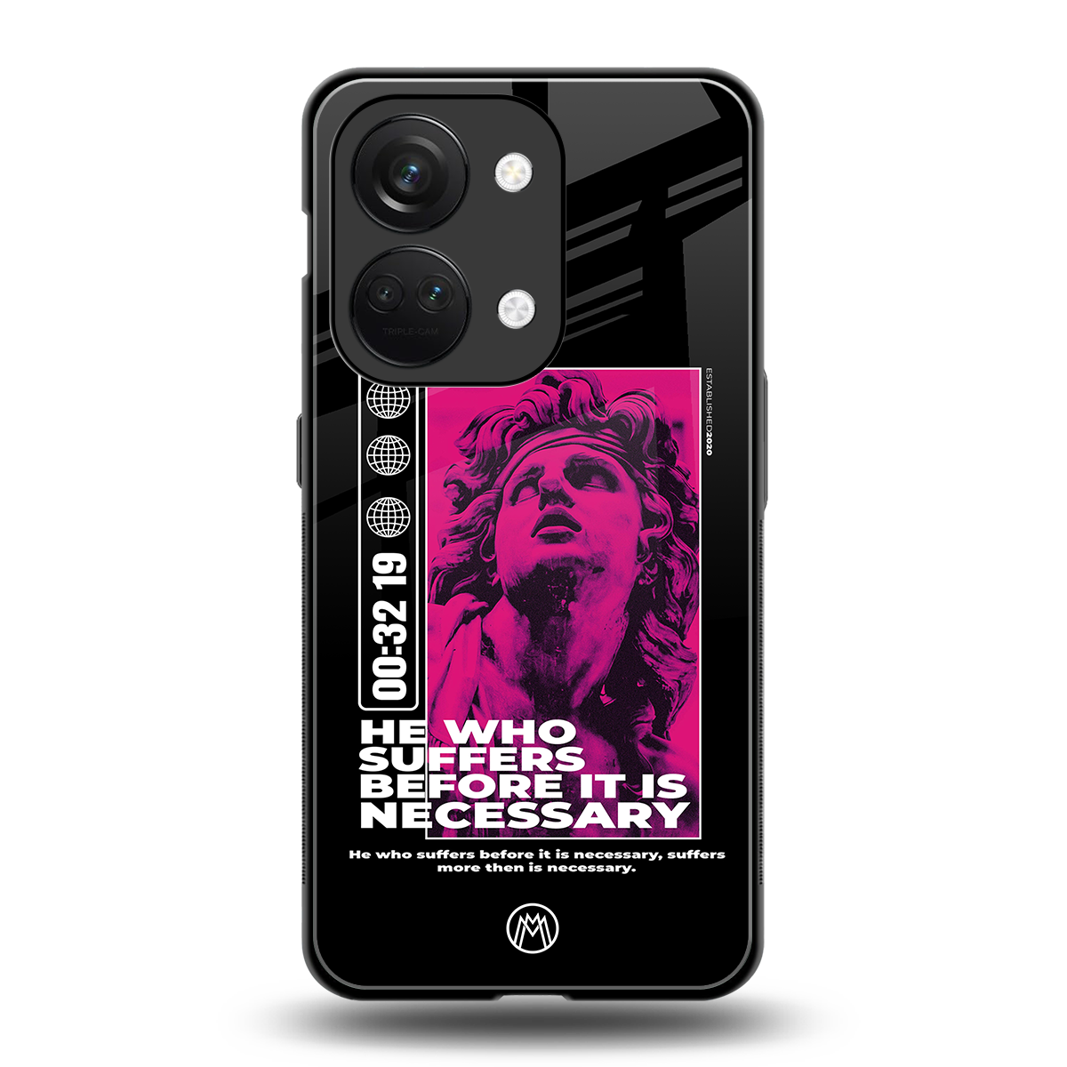 he who suffers back phone cover | glass case for oneplus nord 3