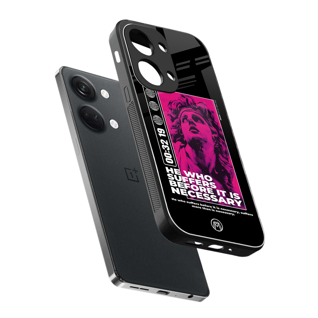 he who suffers back phone cover | glass case for oneplus nord 3