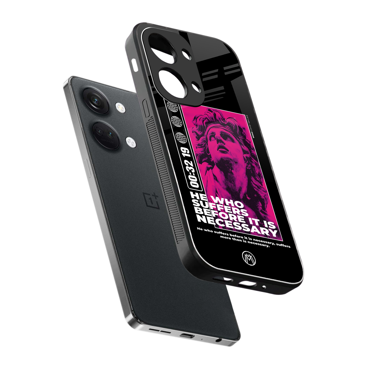 he who suffers back phone cover | glass case for oneplus nord 3