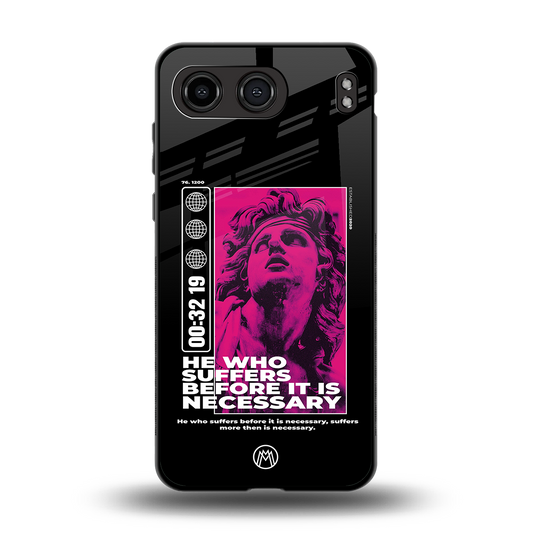 he who suffers back phone cover | glass case for oneplus nord 4