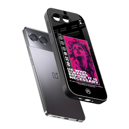 he who suffers back phone cover | glass case for oneplus nord 4
