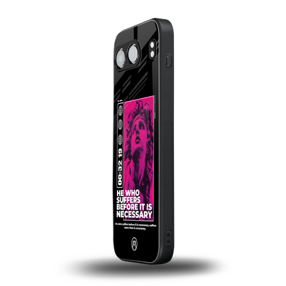 he who suffers back phone cover | glass case for oneplus nord 4