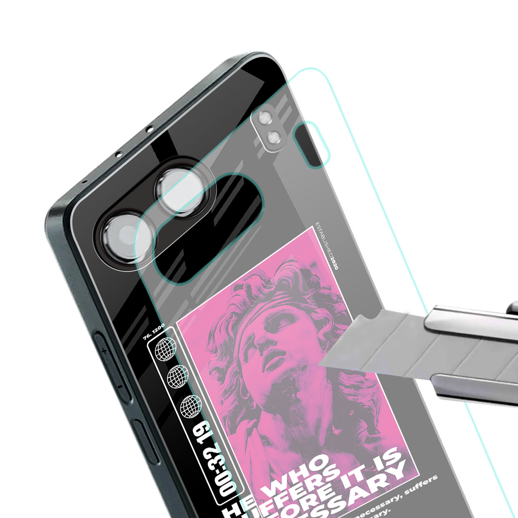 he who suffers back phone cover | glass case for oneplus nord 4