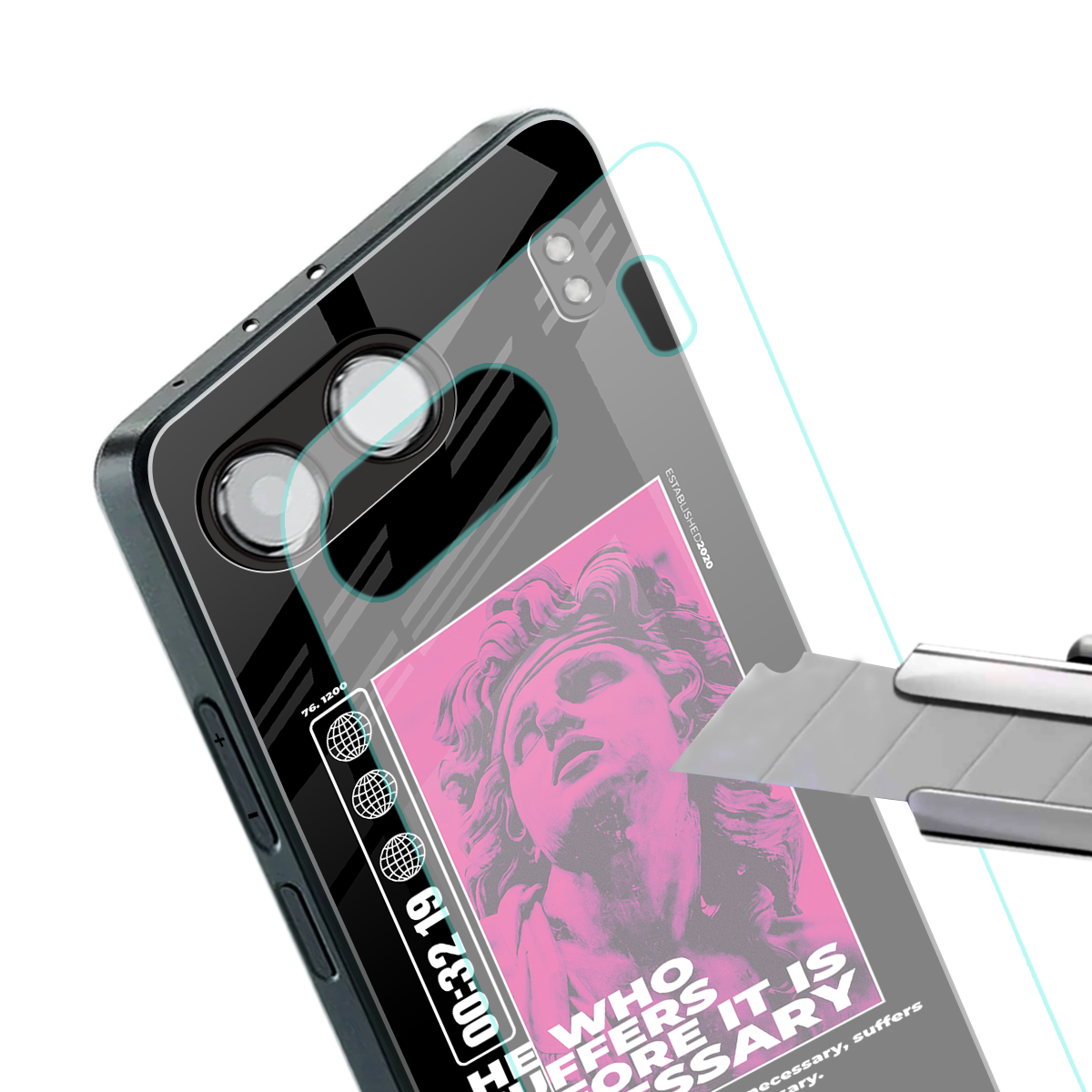 he who suffers back phone cover | glass case for oneplus nord 4