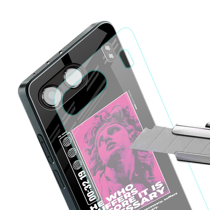 he who suffers back phone cover | glass case for oneplus nord 4