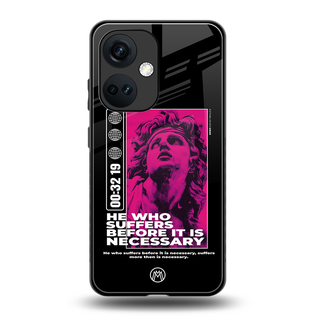 he who suffers back phone cover | glass case for oneplus nord ce 3
