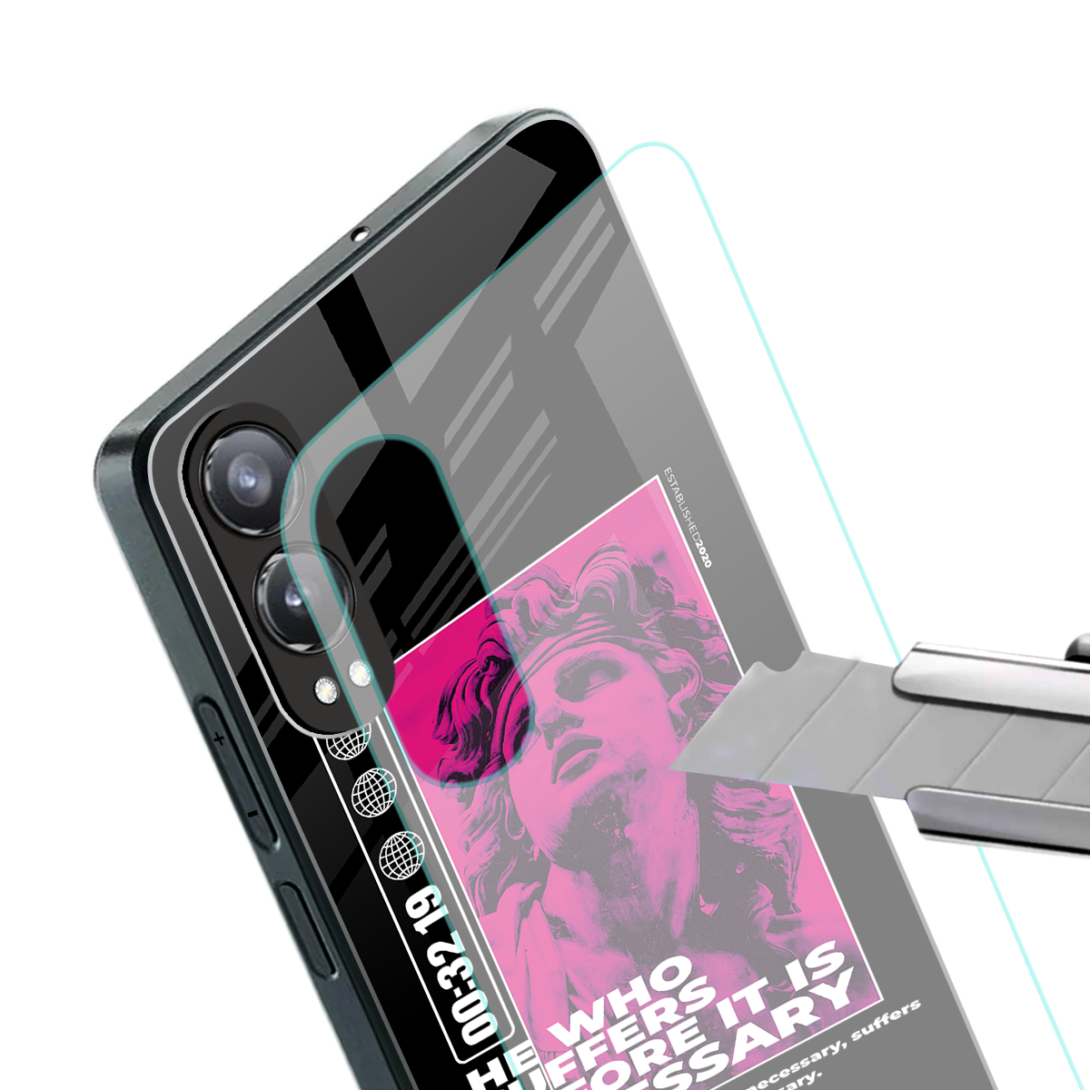 he who suffers back phone cover | glass case for oneplus nord ce 4 lite
