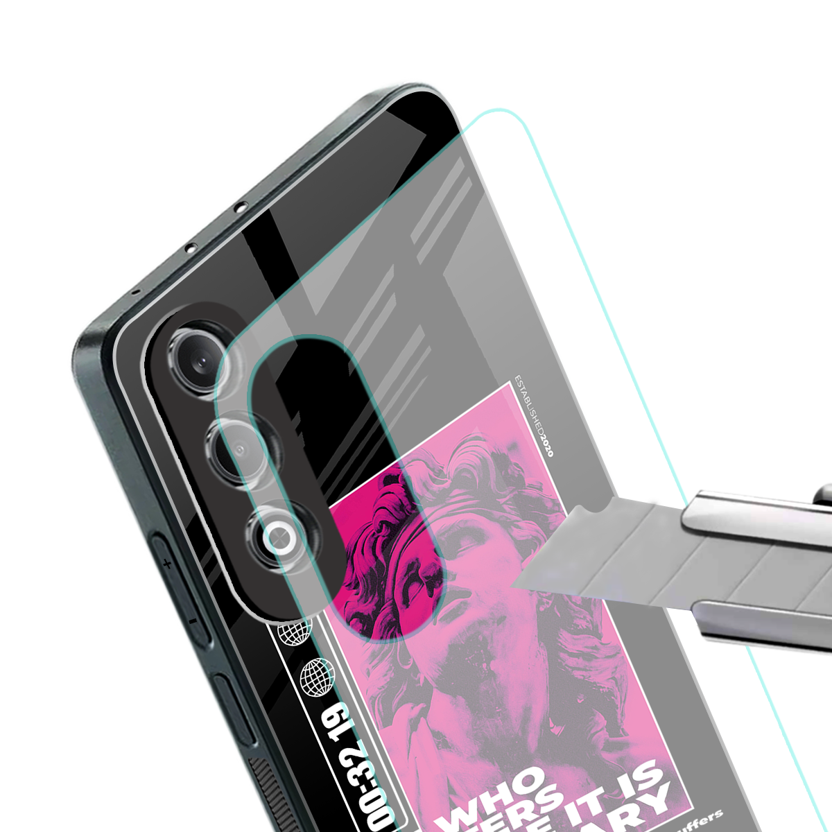 he who suffers back phone cover | glass case for oneplus nord ce 4
