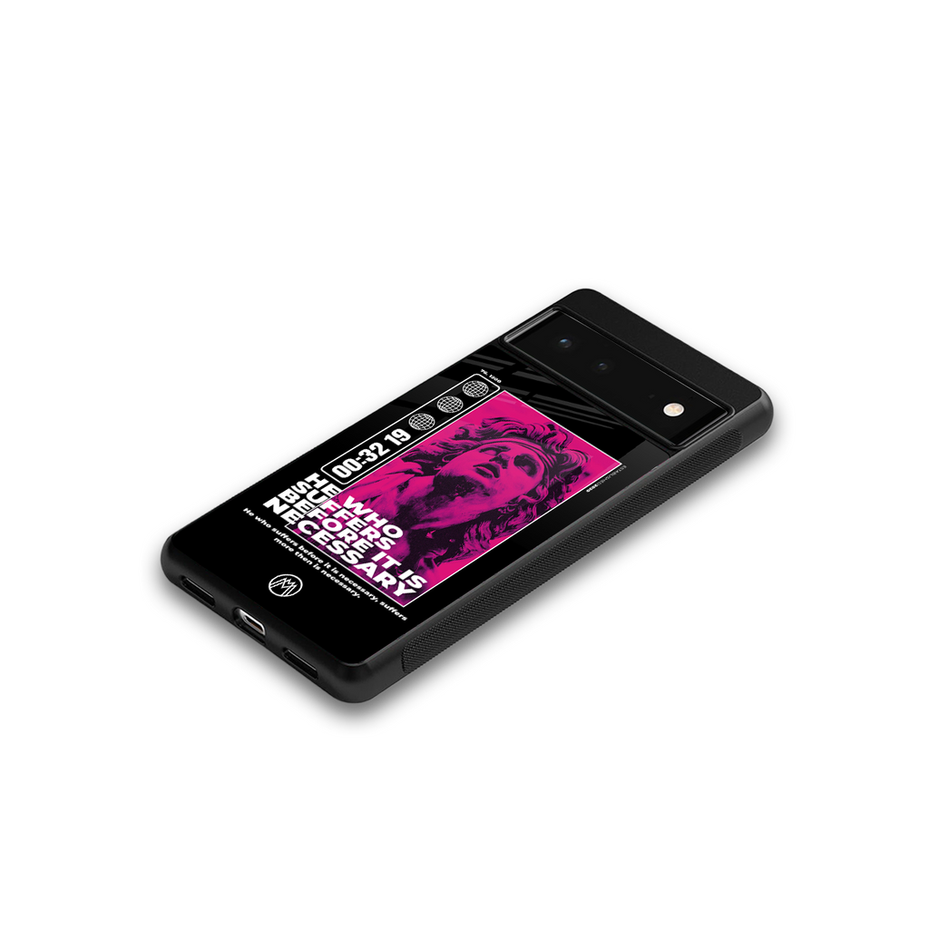 he who suffers back phone cover | glass case for Google Pixel 6A