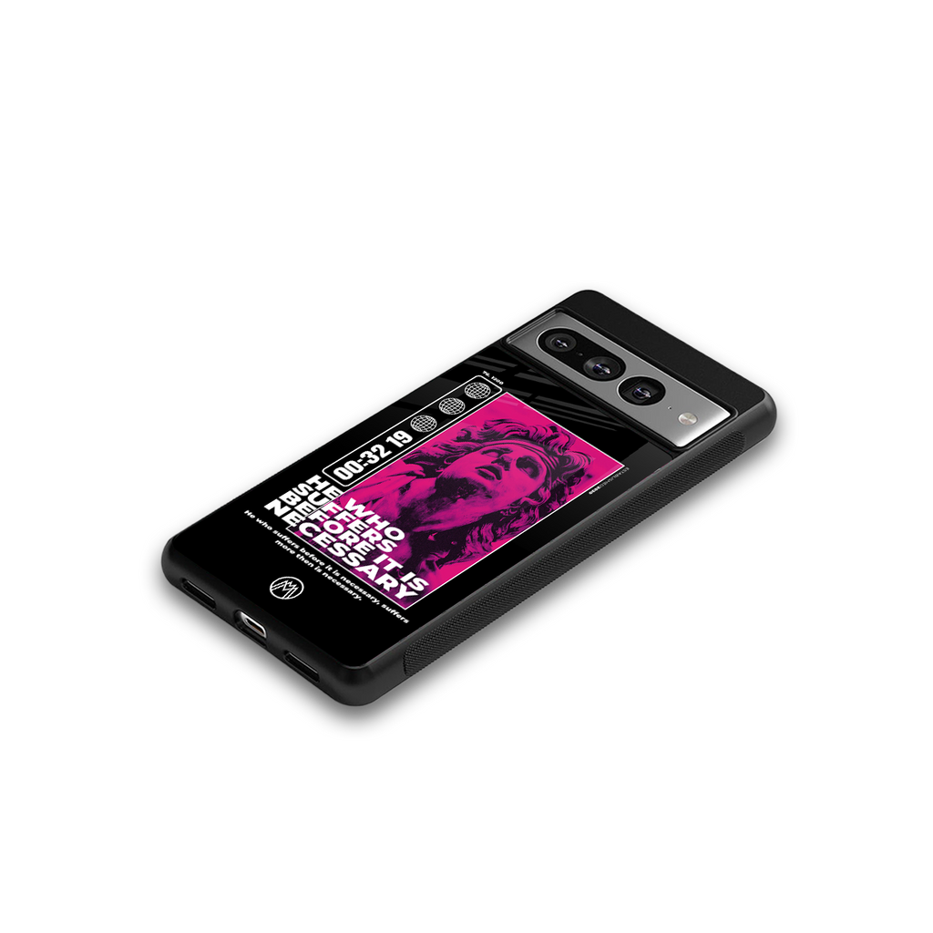 he who suffers back phone cover | glass case for google pixel 7 pro