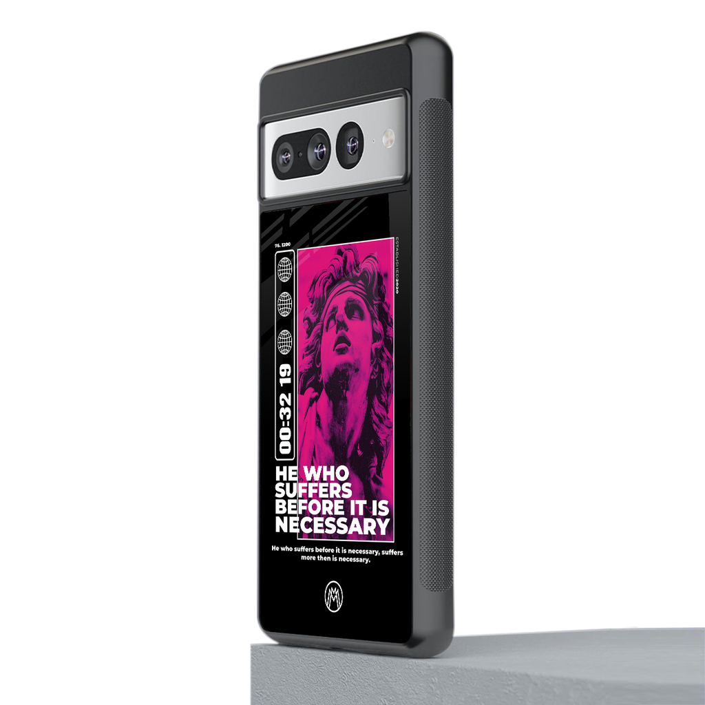 he who suffers back phone cover | glass case for google pixel 7 pro