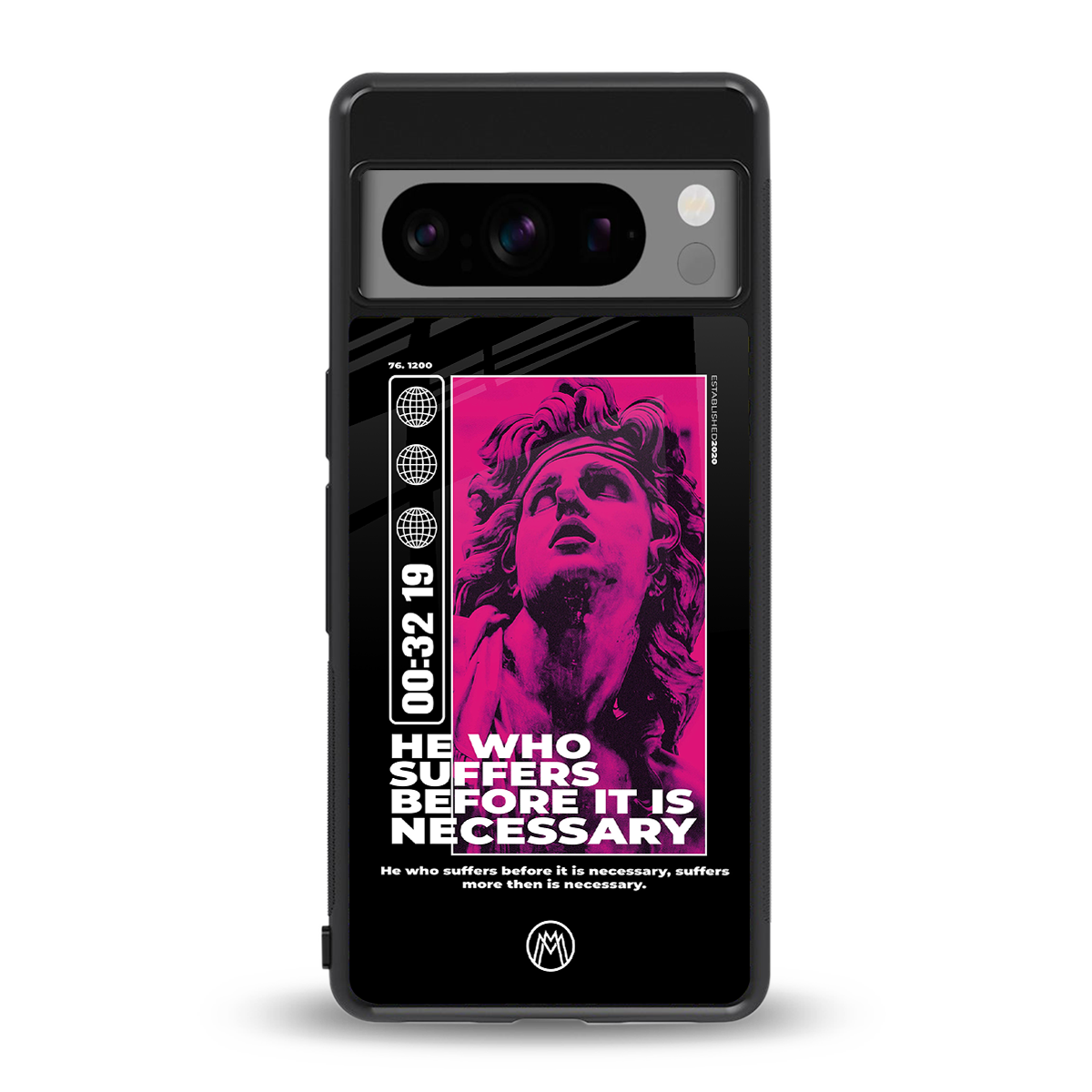 he who suffers back phone cover | glass case for google pixel 8 pro