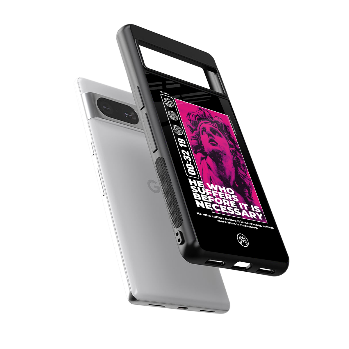 he who suffers back phone cover | glass case for Google Pixel 8