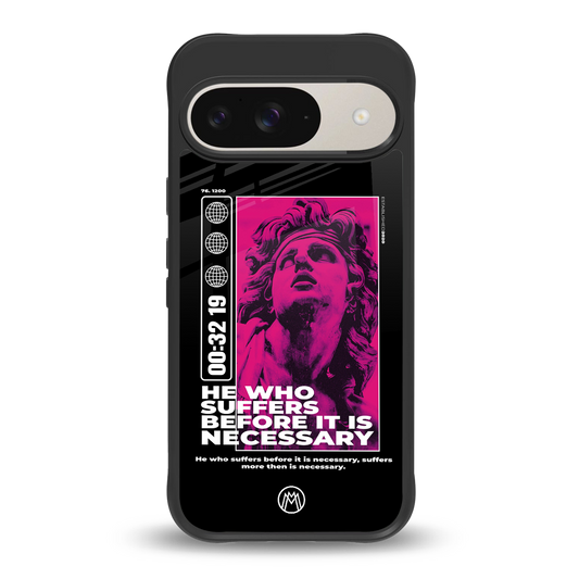 he who suffers back phone cover | glass case for google pixel 9