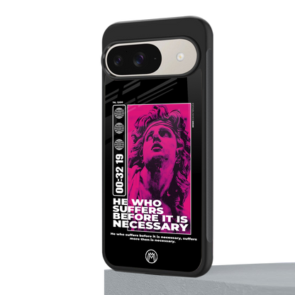he who suffers back phone cover | glass case for google pixel 9