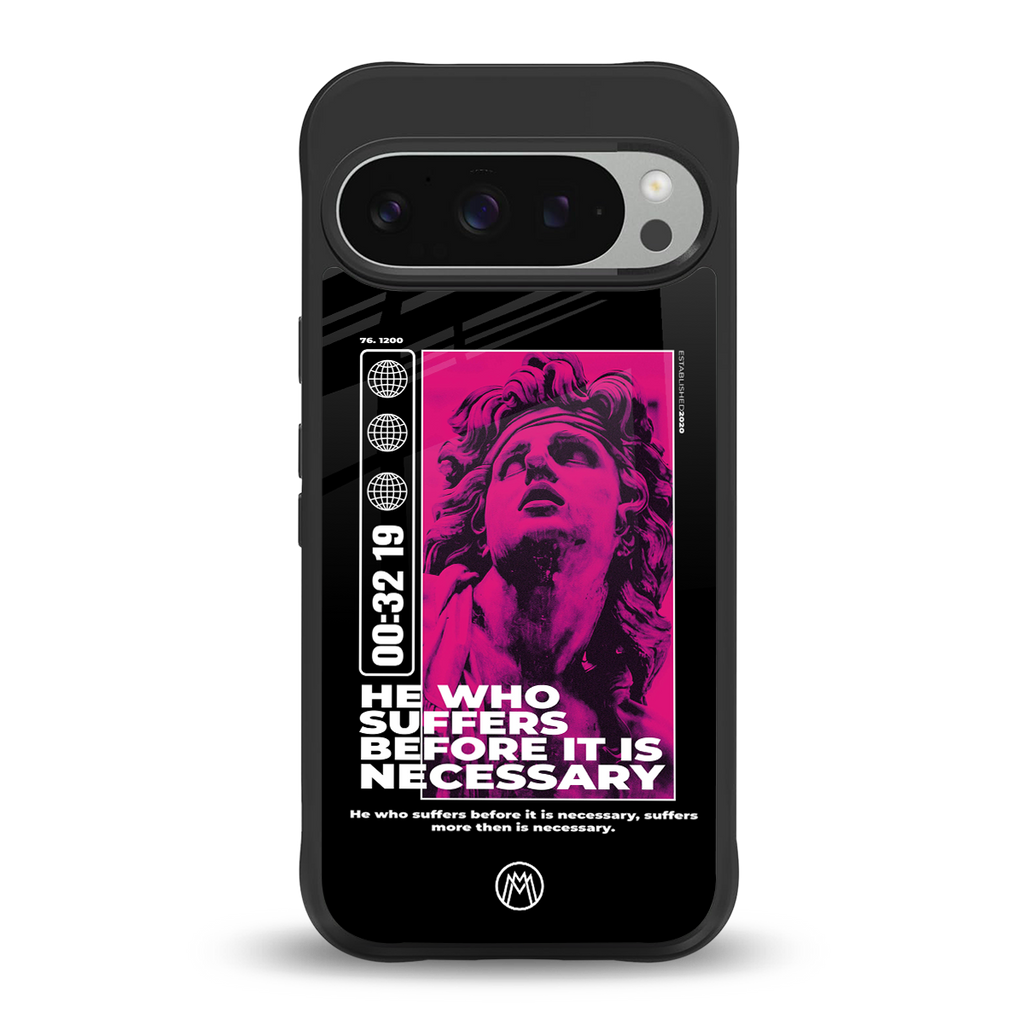 he who suffers back phone cover | glass case for google pixel 9 pro