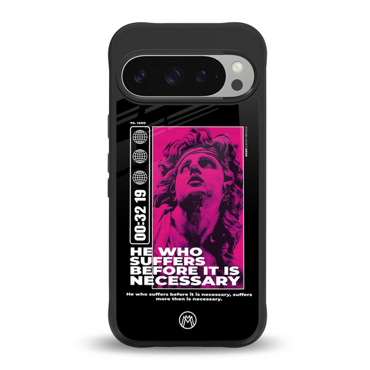 he who suffers back phone cover | glass case for google pixel 9 pro xl