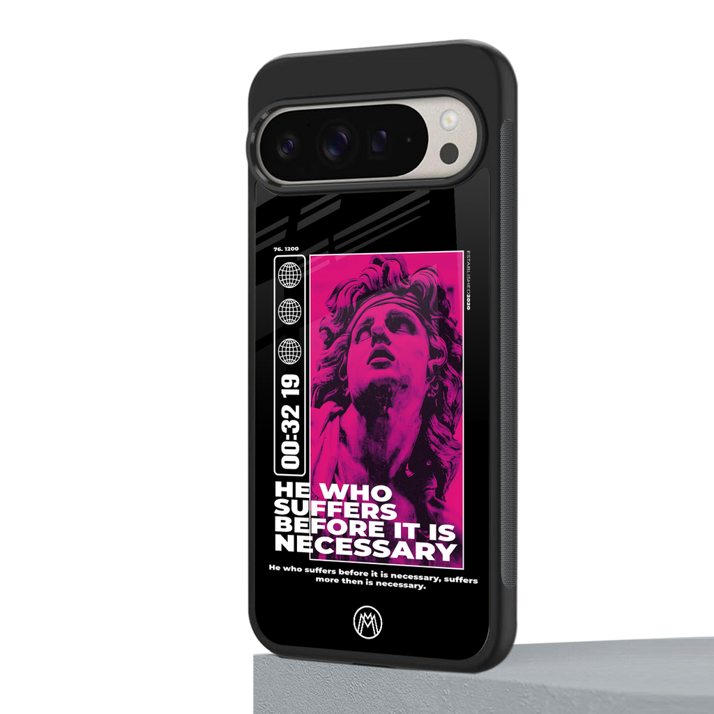 he who suffers back phone cover | glass case for google pixel 9 pro