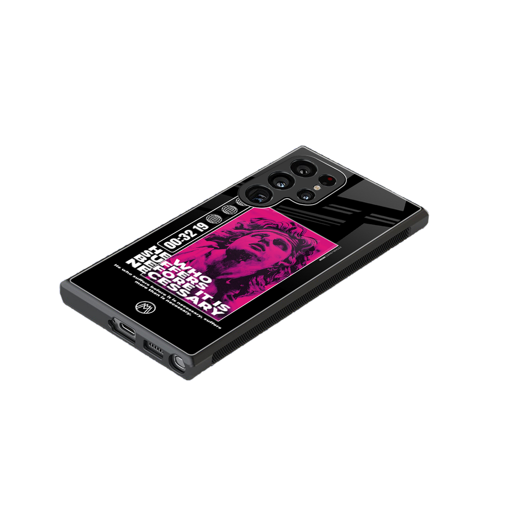 he who suffers back phone cover | glass case for samsung galaxy s23 ultra