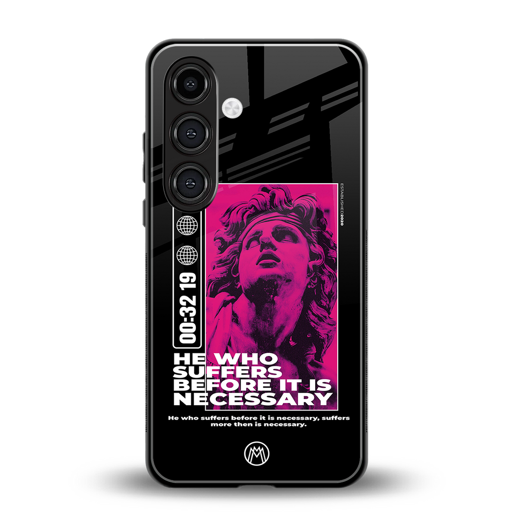 he who suffers back phone cover | glass case for samsung galaxy s25
