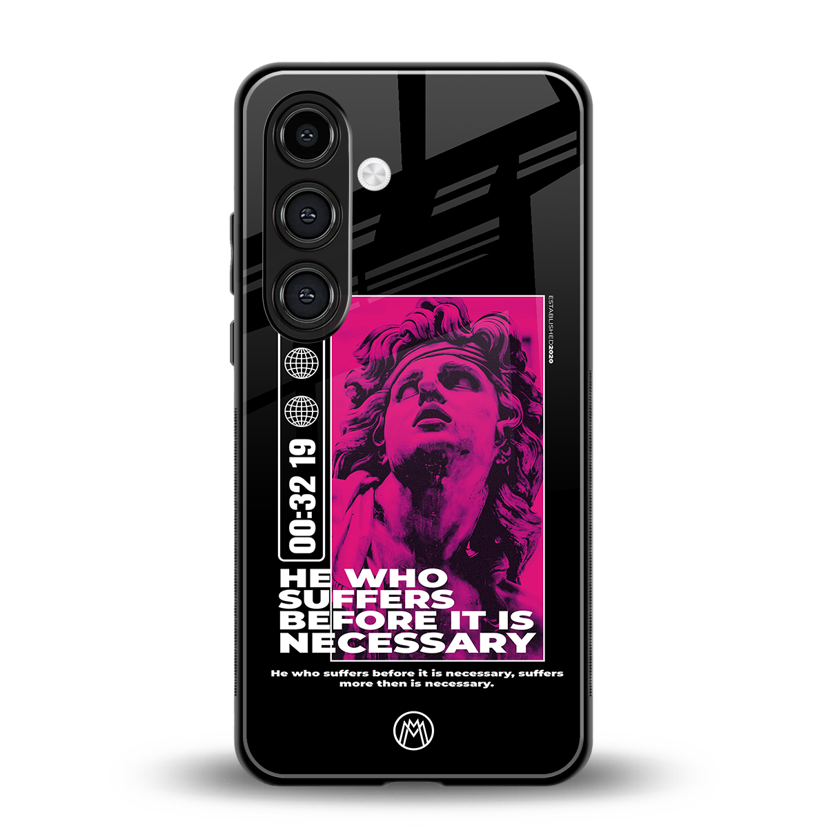 he who suffers back phone cover | glass case for samsung galaxy s25