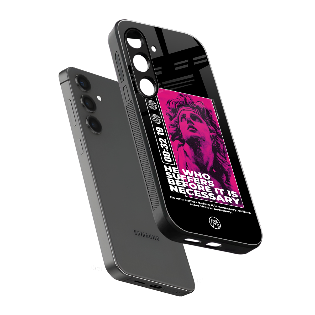 he who suffers back phone cover | glass case for samsung galaxy s24