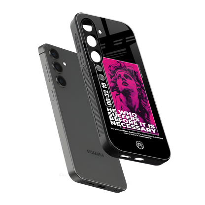 he who suffers back phone cover | glass case for samsung galaxy s24 fe