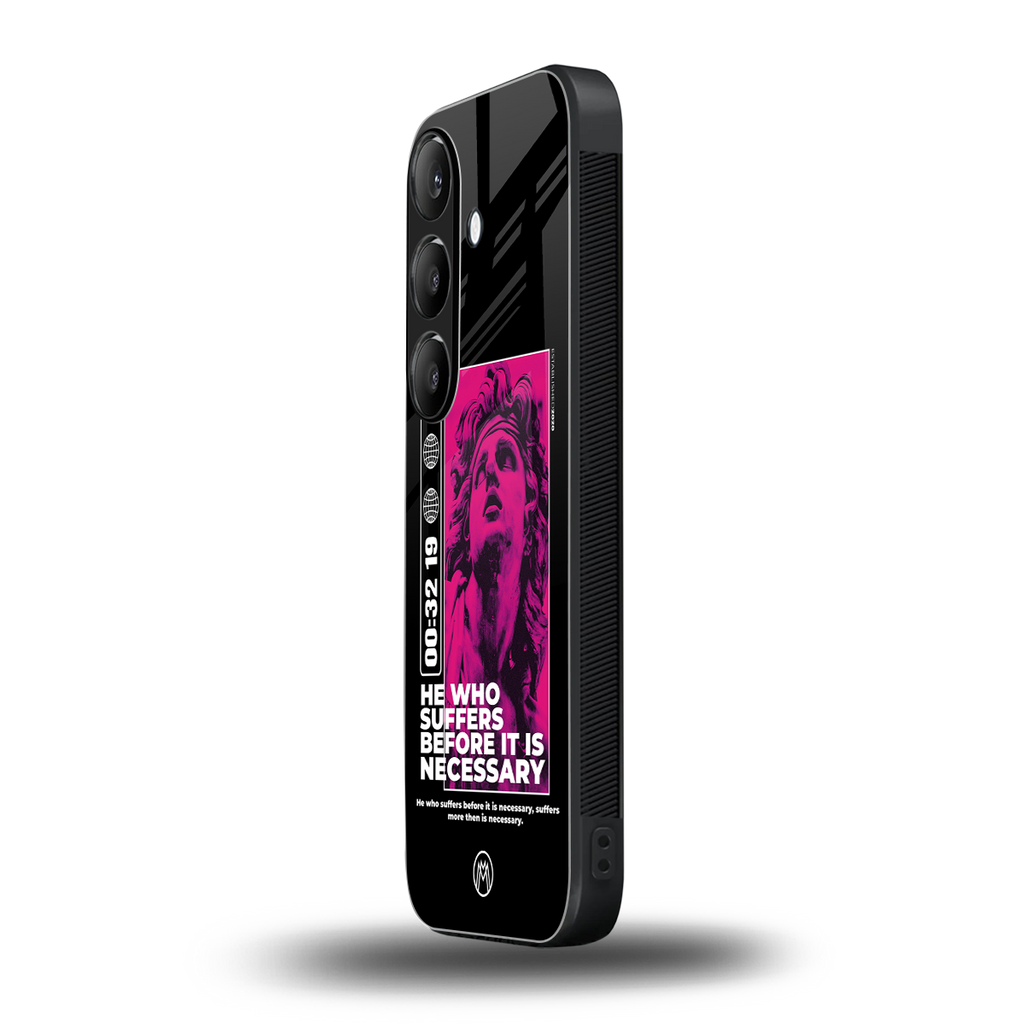 he who suffers back phone cover | glass case for samsung galaxy s24 plus