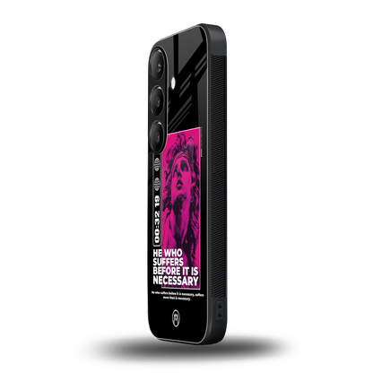 he who suffers back phone cover | glass case for samsung galaxy s24 fe