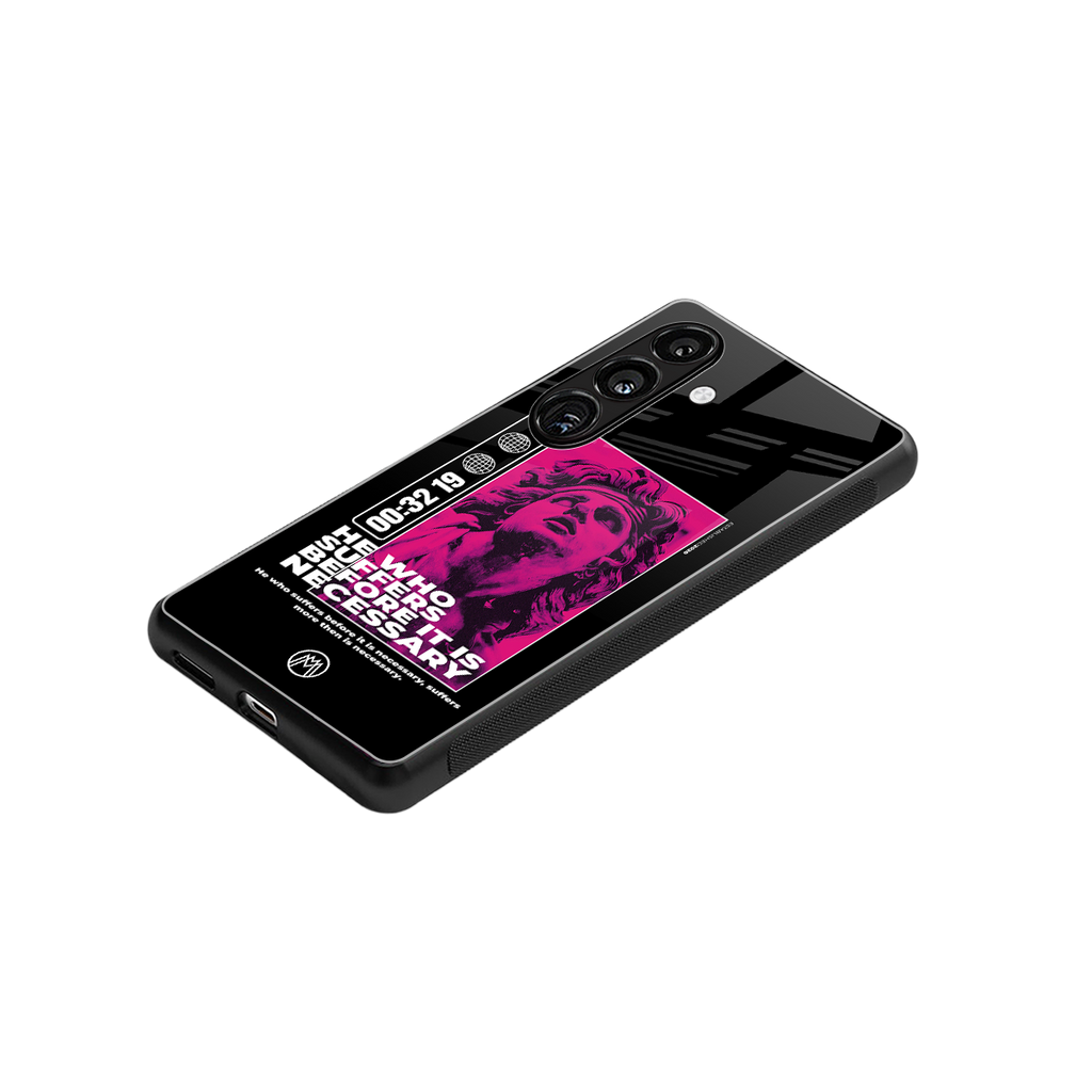 he who suffers back phone cover | glass case for samsung galaxy s24 fe
