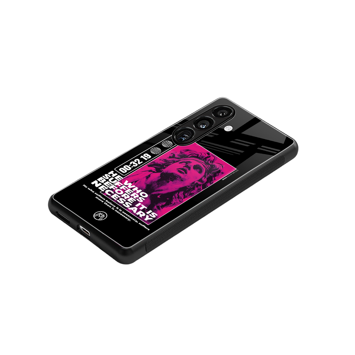 he who suffers back phone cover | glass case for samsung galaxy s24 plus