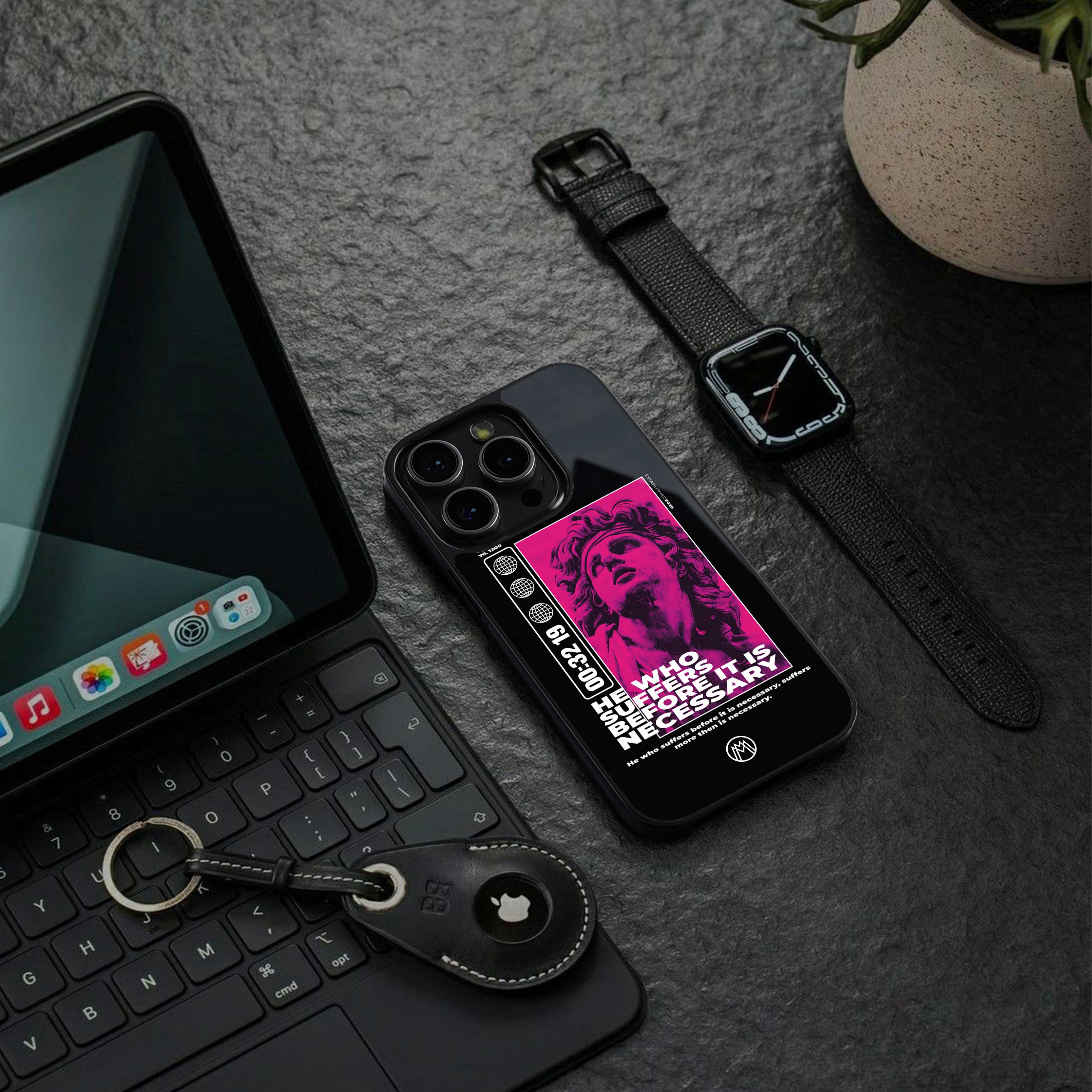 he who suffers back phone cover | glass case for iphone 14 pro max