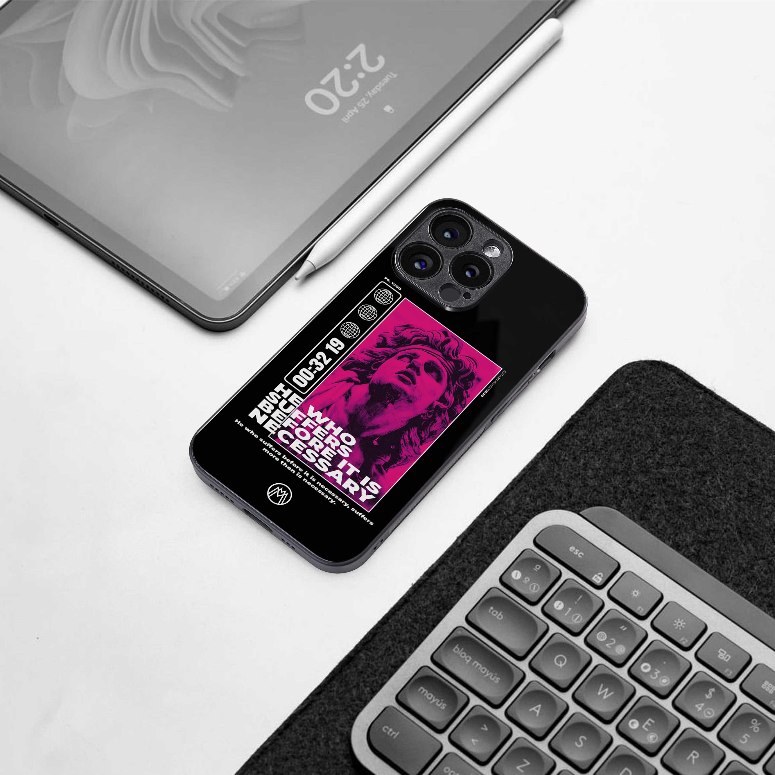 he who suffers back phone cover | glass case for iphone 14 pro max