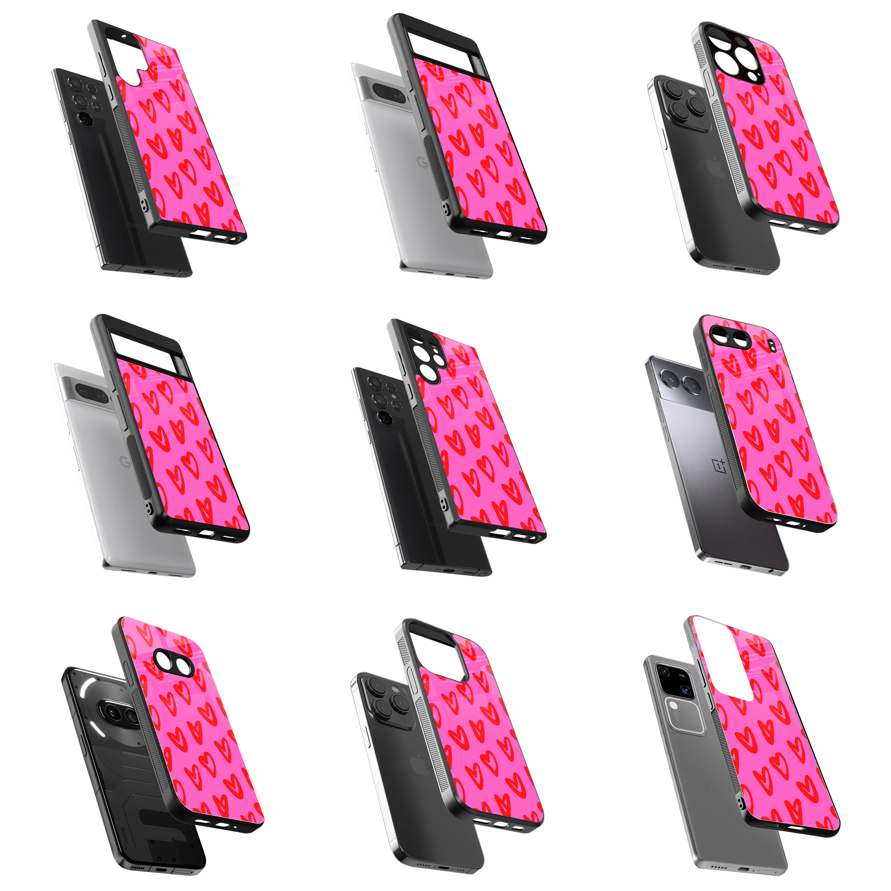 Durable Glass Back Mobile Case for iPhone, Samsung, OnePlus, Google Pixel, Redmi, Vivo, Oppo