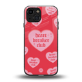 heart breaker club back phone cover | glass case for iphone 13 mini