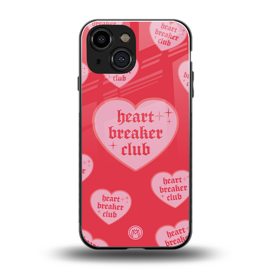 heart breaker club back phone cover | glass case for iphone 13 mini