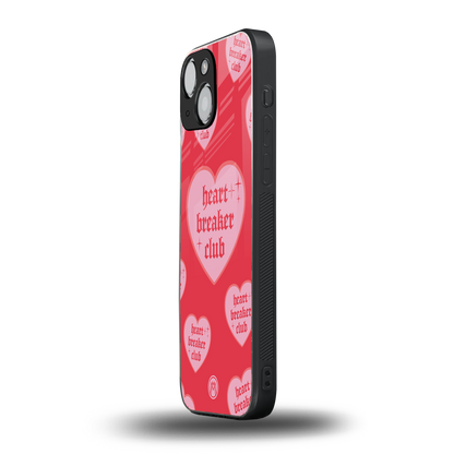 heart breaker club back phone cover | glass case for iphone 13 mini