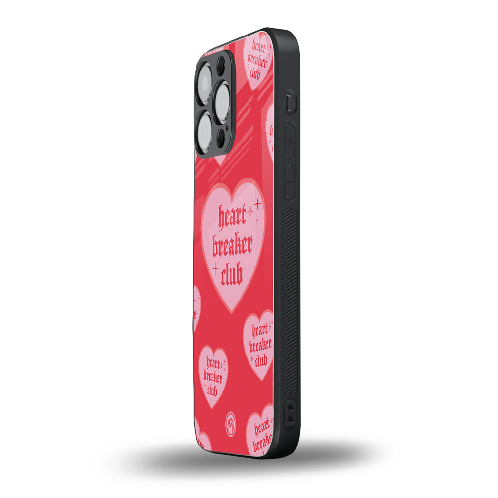 heart breaker club back phone cover | glass case for iphone 13 pro max