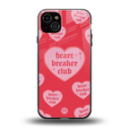 heart breaker club back phone cover | glass case for iphone 15 plus