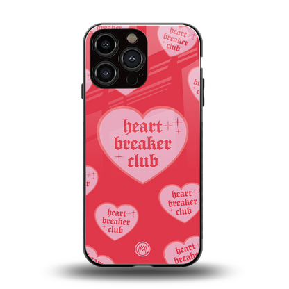 heart breaker club back phone cover | glass case for iphone 14 pro max