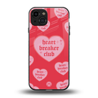 heart breaker club back phone cover | glass case for iphone 15