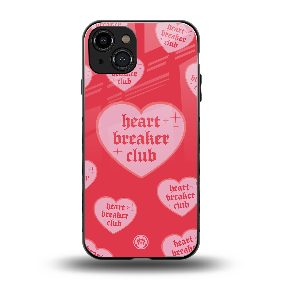heart breaker club back phone cover | glass case for iphone 15